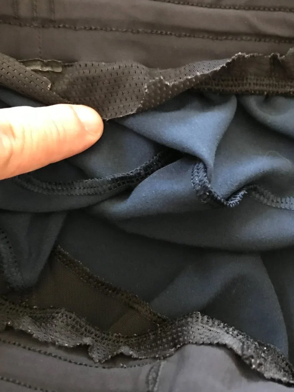 Lululemon Channel Cross Swim Shorts Men M Blue Tie Waist Zip Pocket Beach 19725